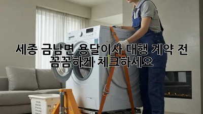세종 금남면 용달이사 대행, 계약 전 꼼꼼하게 체크하세요!